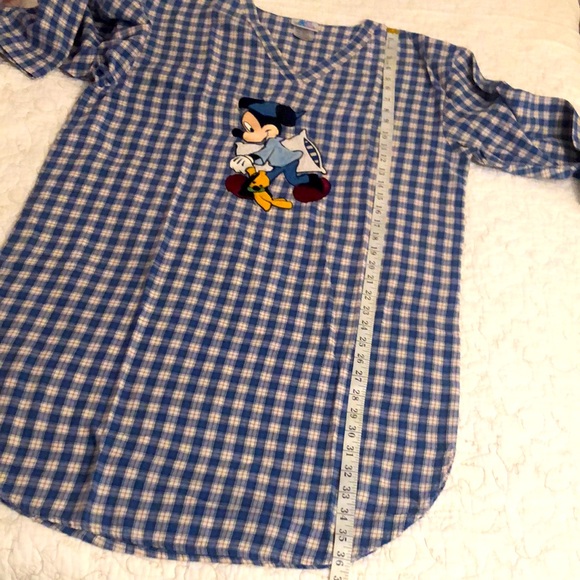Disneyland Resort Mickey Mouse plaid flannel nightgown size S/M - Picture 6 of 8